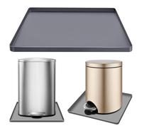 Trash Can Mat 23.6"x15.7" Garbage Can Mat with Raised Edge, Non-Slip Recycle Bins Pad Under Trash Bin Mat Waterproof Floor Protector, Large Silicone Mat for Opening Cans, Kitchen, Fridge, Washer