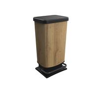 Trash Can Paso With Pedal In Polypropylene Lt. 40 Wood Effect Color. From Three