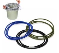 Trash Can Rubber Bands Set of 3, Elastic Garbage Ashcan Bands with Metal Connector Fits 13 to 30 Gallon Trash Cans Adjustable Garbage Ashcan Band for Home Office School Indoor and Outdoor