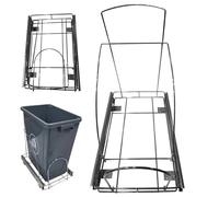 Trash Can Slider for Kitchen Cabinet, Adjustable Pull out Trash Can Under Cabinet, 16.5x15.8x11" Metal Pull out Shelf with Handle (Trash Can Not Included)