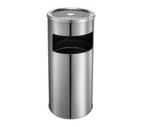 Trash Can - Stainless Steel Waste Bin, 30L Fireproof Waste Container | Bin For Porch, Yard, Hotel, Bar, Lobby, Mall, Public Place, Bathroom, Toilet, Indoor, Outdoor, Cleanliness Maintenance