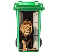 Trash Can Sticker 32.28x14.57inch Cartoon Animal Design Waterproof Cover | 2D Garbage Pail Stickers for Patio Garden Outdoor Kitchen Street Waste Classroom Office Garage House Yard