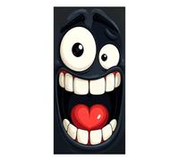 Trash Can Stickers, Cartoon Face Adhesive Waterproof Wall Decor for Garden