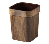 Trash Can Vintage Square Waste Paper Bin 12l Wood Grain Pp Decorative Garbage Can Waste Dust Bin for Kitchen Bathroom Living Room Office