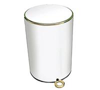 Trash Can Waste Bin Round Pedal Bin Trash Can Dustbin For Bathroom Bedroom Office Steel Pedal Inner Bucket Waste Basket Garbage Can (Color : White, Size : 22 * 30.5cm)