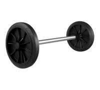 Trash Can Wheels 7 Inch with Hollow Shaft, Rubber Replacement | Black Steel and Plastic Parts, Non-marking Treads, for Wheeled Carts and City Bins