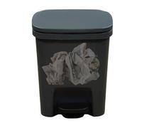 Trash Can With Lid - 24.5x24x30cm PP Step-On Dustbin | Slim Anti-Slip Pedal Trashs Bin | Invisible Bag Loop | Raised Bottom Easy Cleaning | Lightweight Durable Waste Container For Home Office Use