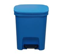 Trash Can With Lid - 24.5x24x30cm PP Step-On Dustbin | Slim Anti-Slip Pedal Trashs Bin | Invisible Bag Loop | Raised Bottom Easy Cleaning | Lightweight Durable Waste Container For Home Office Use