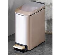 Trash Can with Lid and Pedal-Type Open Cover, Stainless Steel Garbage Bin with Soft Close Lid, Inner Bucket for Home