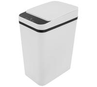 Trash Can with Lid,Touch-Free Intelligent Motion Sensor Waste Rubbish Bin,12L Waterproof Slim Smart Trash Can for Bedroom, Living Room, Kitchen, Office (White)