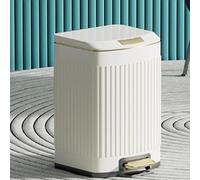 Trash Can with Step Pedal and Inner Bucket - High Capacity Garbage Can with Lid for Home and Office, Ideal for Bathroom Use