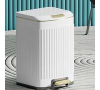 Trash Can with Step Pedal and Inner Bucket - High Capacity Garbage Can with Lid for Home and Office, Ideal for Bathroom Use