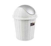 Trash Can With Tilting Lid Elegance 10 Liters White Silver Stefanplast
