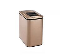 Trash Cans Wastebasket New Chinese Style Intelligent Sensor Trash Can Household Electric Clip Narrow Toilet Bathroom Kitchen Living Room Bedroom Wood Grain Wastebasket Ki,Gold-9L