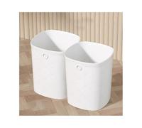 Trash Cans Wastebasket, Square Without Lid, for Home Kitchen Office Waste Paper Basket, Large/small, Two Packs Rubbish Bin(White,Large)