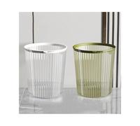 Trash Cans Wastebasket Without Lid with Pressure Ring White and Green Transparent Plastic Wastebasket for Home Kitchen Office Large/small Two Packs Rubbish Bin(Small)