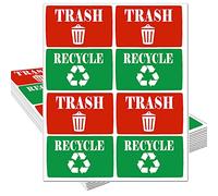 Trash Disposal Labels Self Adhesive Stickers, 2 x 3 Inch Recycle Sticker for Trash Can - Perfect Bin Labels, Ideal Signs for use on Home or Office Refuse Bins (256 Labels)