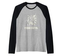 Trash Metal Raccoon Rocking Guitar Raglan Baseball Tee