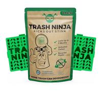 Trash Ninja Bin Deodoriser (2 Pack) - Bin Freshener and Odour Eliminator Made with Activated Carbon, Bin Deodoriser and Freshener, Stick On Air Freshener for Bins, Unscented Bin Smell Eliminator