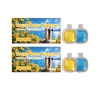 Trash Odor Fighter, Stick-On Trash Can Air Freshener, for Garbage Cans & Diaper Pails, Works with Scented Trash Bags, Fresh Lemon & Linen Scents, 2 Nano Tapes + 2 Freshener (2Set)