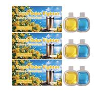 Trash Odor Fighter, Stick-On Trash Can Air Freshener, for Garbage Cans & Diaper Pails, Works with Scented Trash Bags, Fresh Lemon & Linen Scents, 2 Nano Tapes + 2 Freshener (3Set)