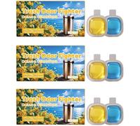 Trash Odor Fighter, Trash Can Air Freshener, Stick-On Deodorizer For Garbage Cans, Works With Scented Trash Bags, Fresh Ocean & Osmanthus Scents, Long-Lasting Odor Control (6PC)