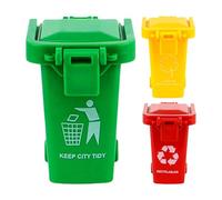 Trash Pack Toys | with Lid & Wheels Mini Recycling Bin - Portable Waste Holder Bucket for Desktop Table Desk Kids Birthday Classroom Party Office