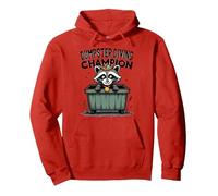 Trash Panda Dumpster Diving Champion Funny Raccoon Pullover Hoodie, Adult Unisex, Red, XL