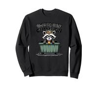 Trash Panda Dumpster Diving Champion Funny Raccoon Sweatshirt, Adult Unisex, Black, XL