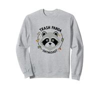 Trash Panda Enthusiast Raccoon Graphic Tee Sweatshirt, Adult Unisex, Heather Grey, L