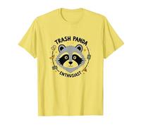 Trash Panda Enthusiast Raccoon Graphic Tee T-Shirt, Men, Lemon, S