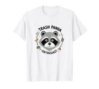 Trash Panda Enthusiast Raccoon Graphic Tee T-Shirt, Men, White, 4XL