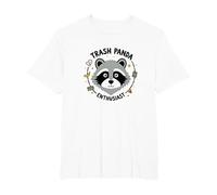 Trash Panda Enthusiast Raccoon Graphic Tee T-Shirt, Men's Big and Tall, White, 5X Tall