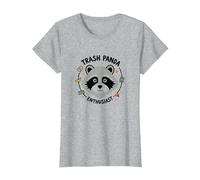 Trash Panda Enthusiast Raccoon Graphic Tee T-Shirt, Women, Heather Grey, L