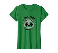 Trash Panda Enthusiast Raccoon Graphic Tee T-Shirt, Women, Kelly Green, S