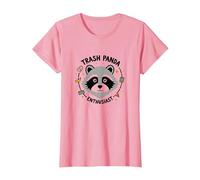 Trash Panda Enthusiast Raccoon Graphic Tee T-Shirt, Women, Pink, XL