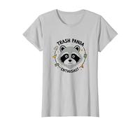 Trash Panda Enthusiast Raccoon Graphic Tee T-Shirt, Women, Silver, XL