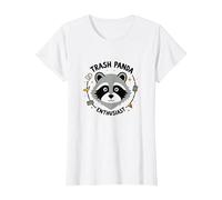 Trash Panda Enthusiast Raccoon Graphic Tee T-Shirt, Women, White, M