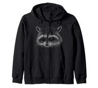 Trash Panda Illustration Masked Bandit Raccoon Drawing Zip Hoodie