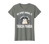 Trash Panda My Spirit Animal is a Trash Panda T-Shirt, Women, Olive Heather, X-Small
