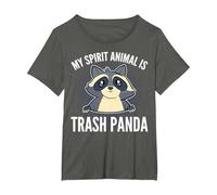 Trash Panda My Spirit Animal is a Trash Panda T-Shirt, Women's Plus, Asphalt Grey, 4X