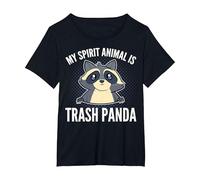 Trash Panda My Spirit Animal is a Trash Panda T-Shirt, Women's Plus, Black, 1X