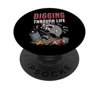 Trash Panda Raccoon Digging Trash Raccoon Lover PopSockets Adhesive PopGrip