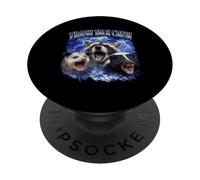 Trash Talk Crew Funny Animal Memes Raccoon Skunk Opossum PopSockets Adhesive PopGrip