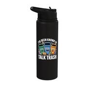 Trash Talk Recycling Humor Waste Management Design Stainless Steel Insulated Water Bottle