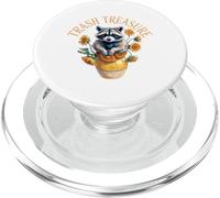 TRASH TREASURE Raccoon Sunflower Funny Trash Panda PopSockets PopGrip for MagSafe