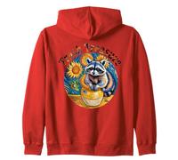 Trash Treasure Raccoon Sunflowers Trash Panda Funny Zip Hoodie