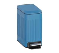TrashAid Slim Bathroom Trash Can with Lid Soft Close, 6 Liter/1.6 Gallon Stainless Steel Small Garbage Can with Removable Inner Bucket, Step Pedal, Slim Wastebasket for Toilet, Office, Bedroom, Blue