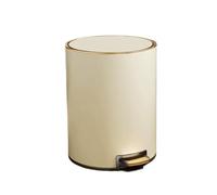 Trashbin Trash Can Household Stainless Steel Trash Can Living Room Kitchen Large Capacity Bathroom With Foot Pedal Waste Paper Basket With Lid Papeleras Para Cocina(White,S)
