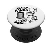 Trashed Panda Funny Viral Drunk Racoon In Bathroom Humor Pun PopSockets Adhesive PopGrip